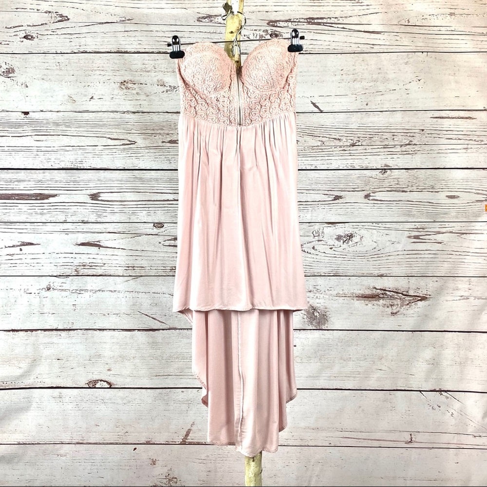 Poetry Pink Strapless Dress Medium